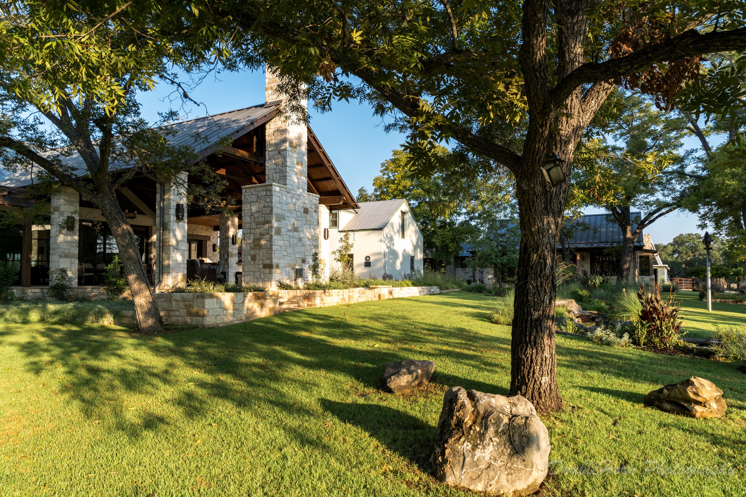 The yard and back porch with the Struve House in the background September, 2015.